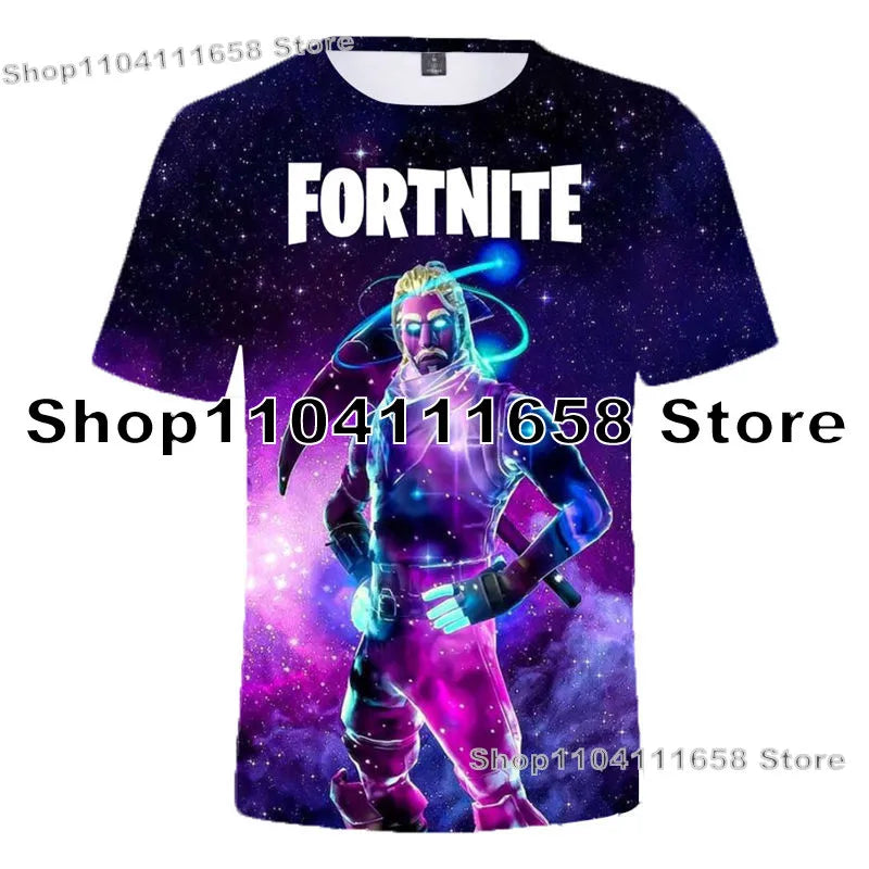 T-shirt Banana Peely para mulher, criança e homem, inspirado em F-Fortnite — T-shirt 3D estampada Battle Royale, top de verão, presente de aniversário