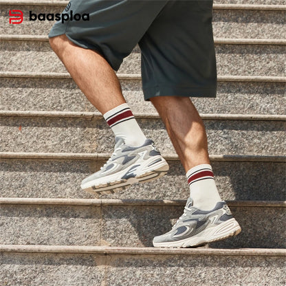 Baasploa New Running Shoes Men Outdoor Fashion Lightweight Mesh Sports Shoes Male Casual Breathable Non-Slip Walking Shoes