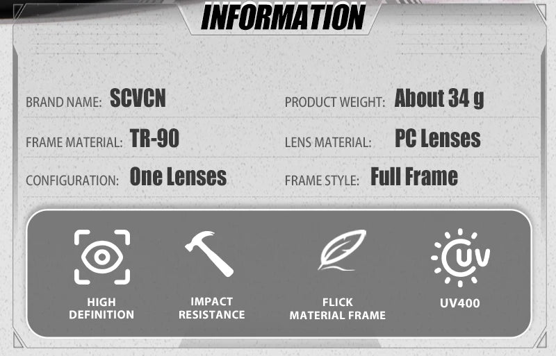 SCVCN New Outdoor Cycling Glasses Bike Sunglasses Men UV400 Eyewear Sports MTB Goggles Bicycle Women Riding Hiking Sunglasses