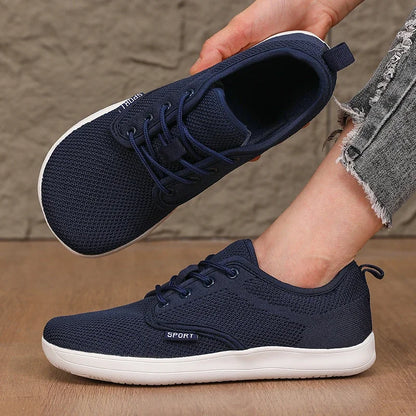 Summer Breathable Women's Flat Shoes Lightweight Mesh Comfortable Walking Shoes Men's Wide Foot Soft Sole Casual Wear Bare Foot