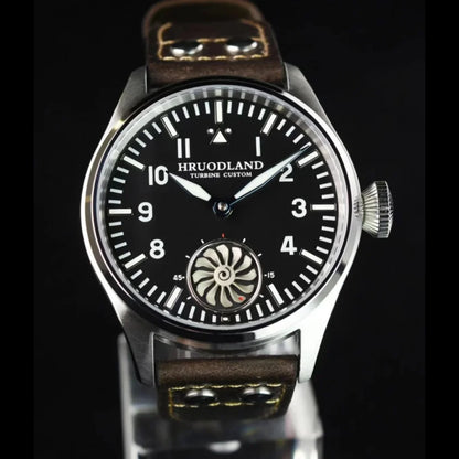 Hruodland 2025 Novo Relógio Mecânico para Homem Seagull ST3620 Piloto Retro 43MM BGW-9 Luminoso Cristal de Safira Turbina Relógio de Homem
