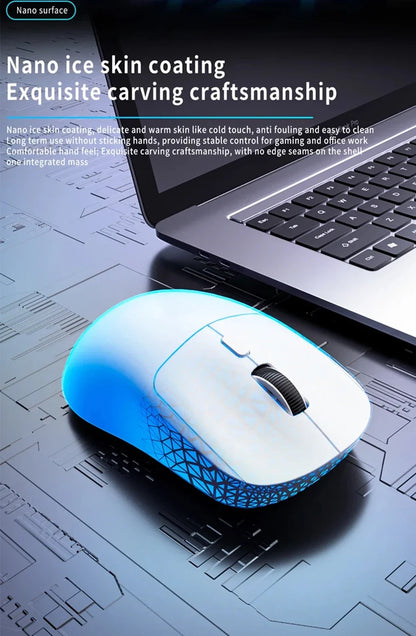 Rechargeable Wireless Bluetooth Gaming Mouse, Dual Mode 2.4G & Bluetooth Wireless Mouse, Silent High Precision Rechargeable Wireless Mouse for Laptop, PC, Mac & iPad