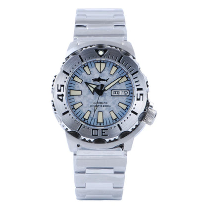 Relógio de mergulho masculino Heimdallr Sharkey Monster V2 em aço inoxidável 316L, movimento Japan NH36A, 200M à prova de água, relógios mecânicos para homem