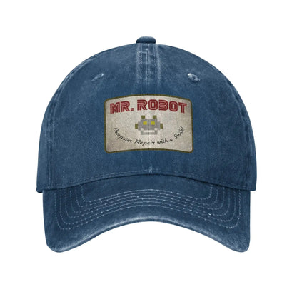 Računalo sa Sourires, anime, smiješni Mr Robot, prilagođeni retro kaubojski oprani bejzbolski kape za muškarce, traper kapa za sunce, hip hop kapa