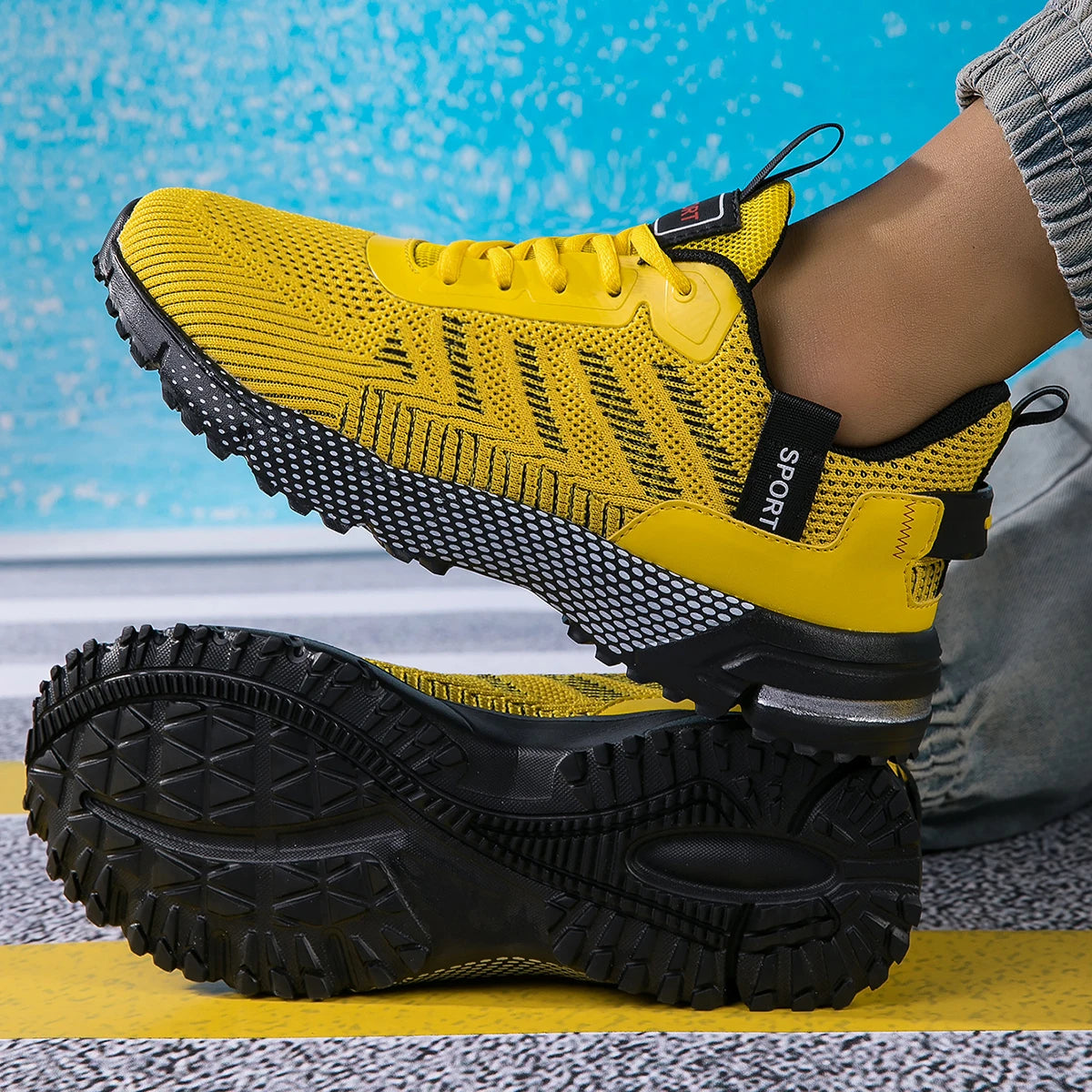 Men Running Shoes Lightweight Breathable Jogging Sport Shoes Male Lace-up Fashion Comfort Non-slip Casual Sneakers Man