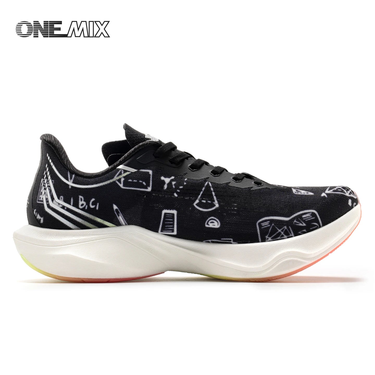 ONEMIX New Nylon Carbon Board Marathon Running Racing Shoes Shock-relief Professional Stable Support Ultra-light Rebound Sneaker