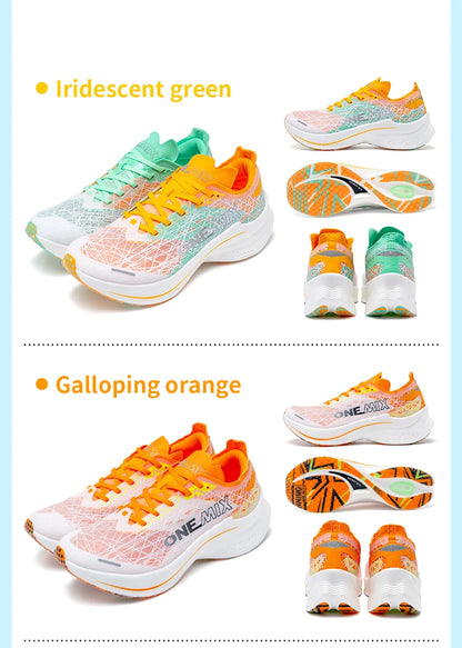 ONEMIX Carbon Fiber Plate Running Shoes Traction Shock Absorption Sneakers Professional Marathon PB Racing Sports Trainers Shoes