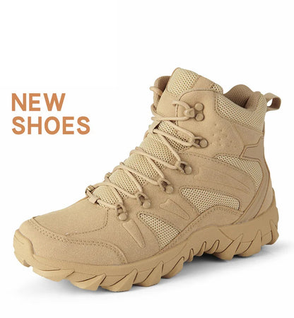 Botas Táticas de Combate Melhoradas para Homem, Calçado Outdoor de Treino, Campismo, Antidesgaste, Resposta Rápida, Caminhada, Pesca e Caça