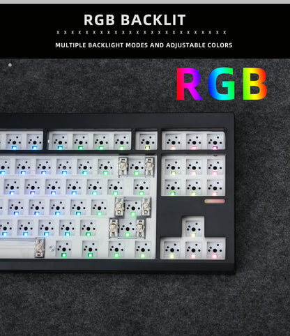 Kit de teclado mecânico ZUOYA GMK87L, estrutura Gasket, programável VIA/QMK, hot-swap, sem fios em três modos, RGB