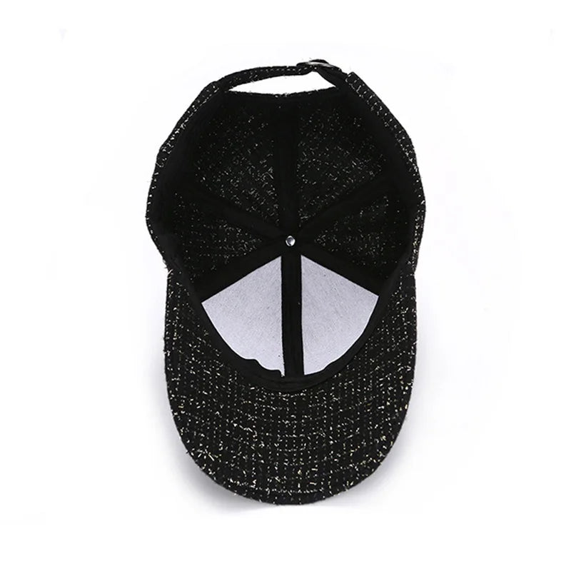 Metal M Patch Baseball Cap Black Elegant Man Hat Lightweight Adjustable Sun Hat For Women Female