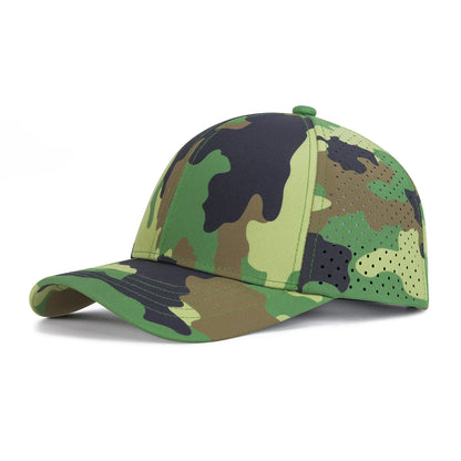 Casquette de baseball pour homme VOBOOM à séchage rapide, en maille découpée au laser, à visière incurvée et fermeture à pression, pour le sport en plein air, la course à pied et les voyages, couleur noire