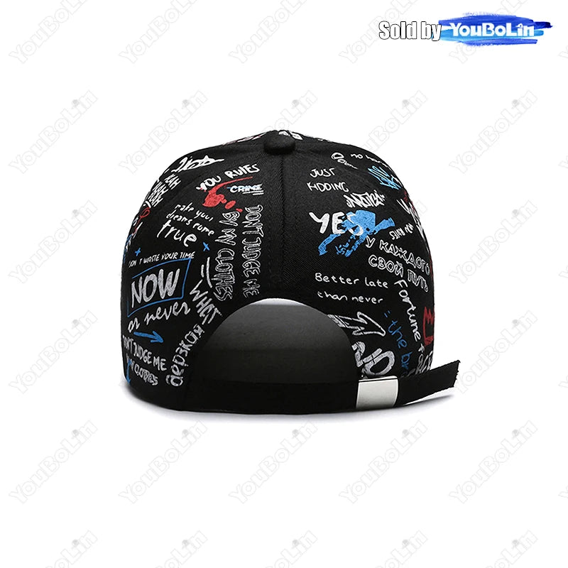 Cappellino da baseball graffiti per uomo e donna – Cappello regolabile in cotone stile street snapback