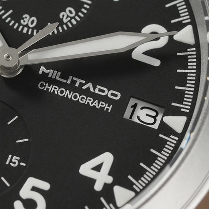Militado ML1868KF Quartz Watch VK67 Chronograph Movement Military 3 Dial Vintage Watch 100m Waterproof Sapphire Crystal Watches