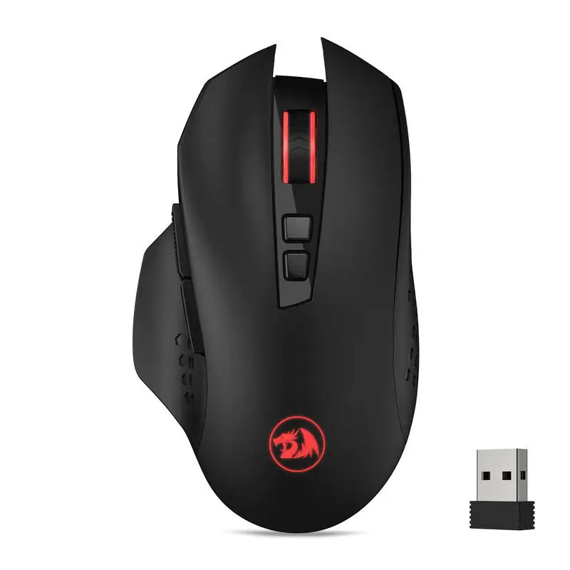 Rato Gaming Sem Fios Redragon M656 Gainer, 4000 DPI 2.4Ghz, Rato Gamer Sem Fios com 5 níveis de DPI, 7 botões macro, retroiluminação LED vermelha