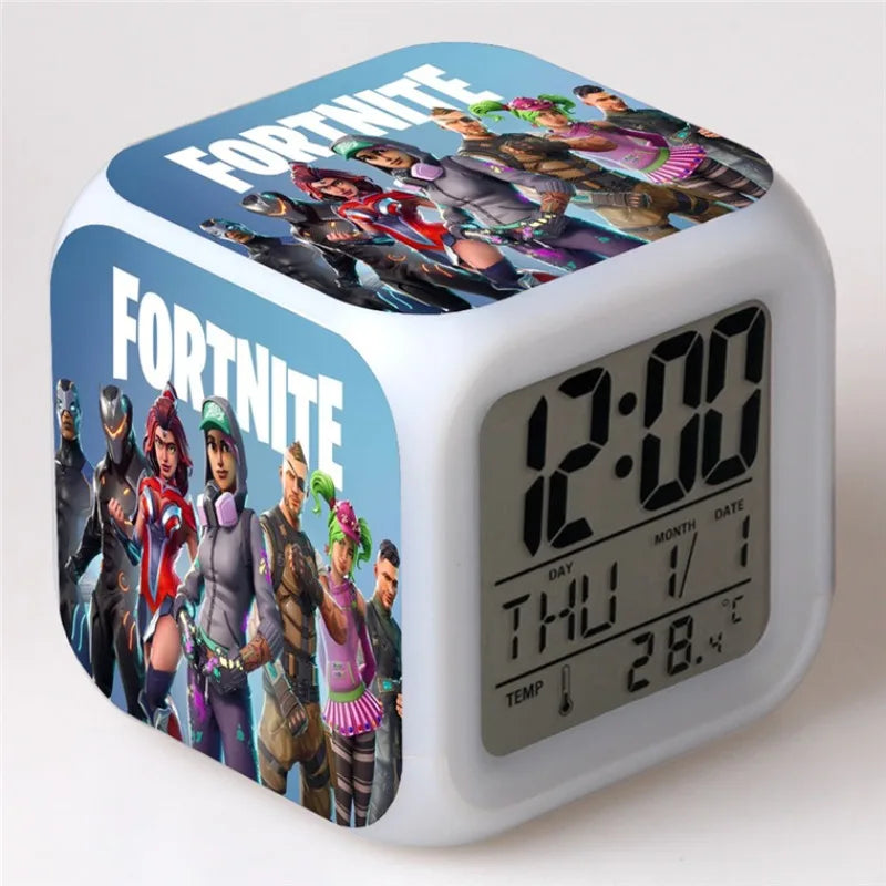Despertador Fortnite Cute Fashion Cartoon Personalizado Criativo Kawaii Minimalista LED, Presente de Aniversário para Amigos