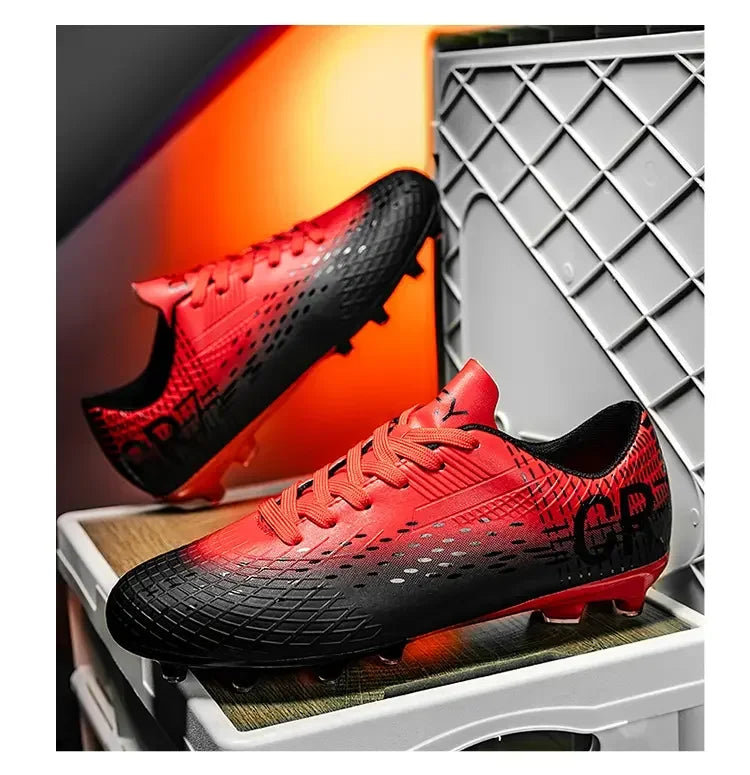 Low-Cut Football Cleats with Long TF Studs, Wear-Resistant and Flexible, Suitable for Outdoor Field Sports