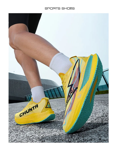 Men Running Shoes Carbon Board Speciality Marathon Sports Breathable Lightweight Women's Comfortable Nonskid Chunta Sneakers