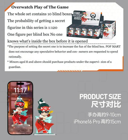 POP MART Overwatch Play of the Game Series Original-Blind-Box Überraschungs-Mystery-Box Niedliche Anime-Actionfiguren Ornamente Figuren