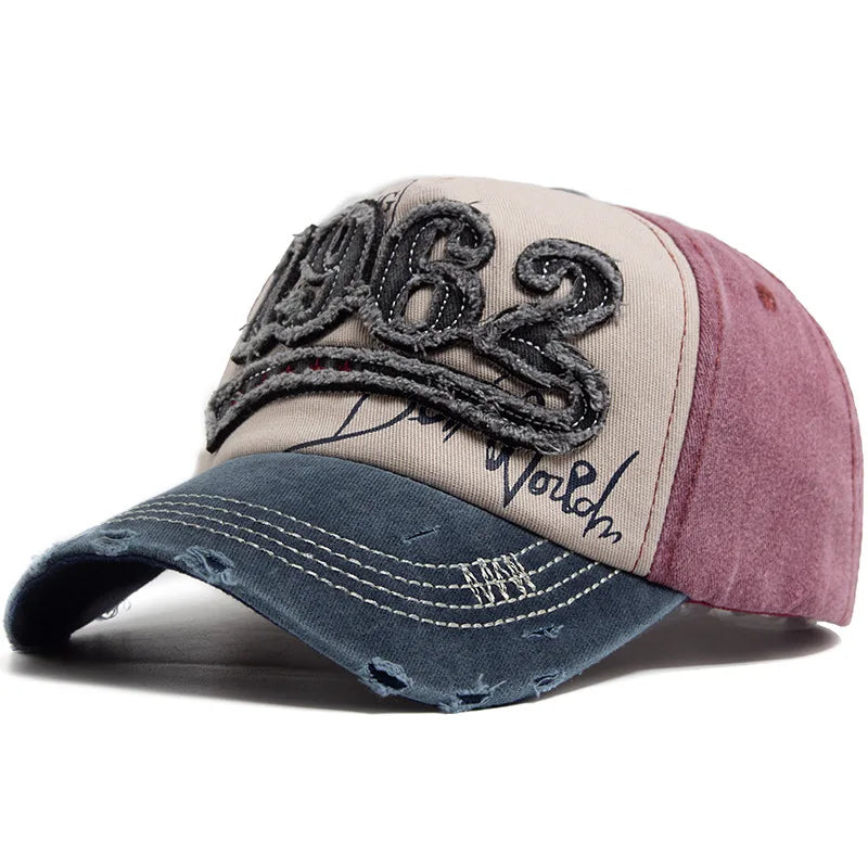 Fashion Vintage Washed Cotton Baseball Cap Men Digit 1962 Embroidery Snapback Spring Autumn Women Hat Visor Hip Hop Caps