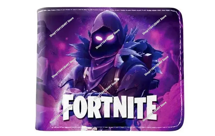 Fortnite Shooting Game Peripheral PU Snap Button Wallet Anime Coin Purse Folding Leather Wallet Card Holder Student Gifts
