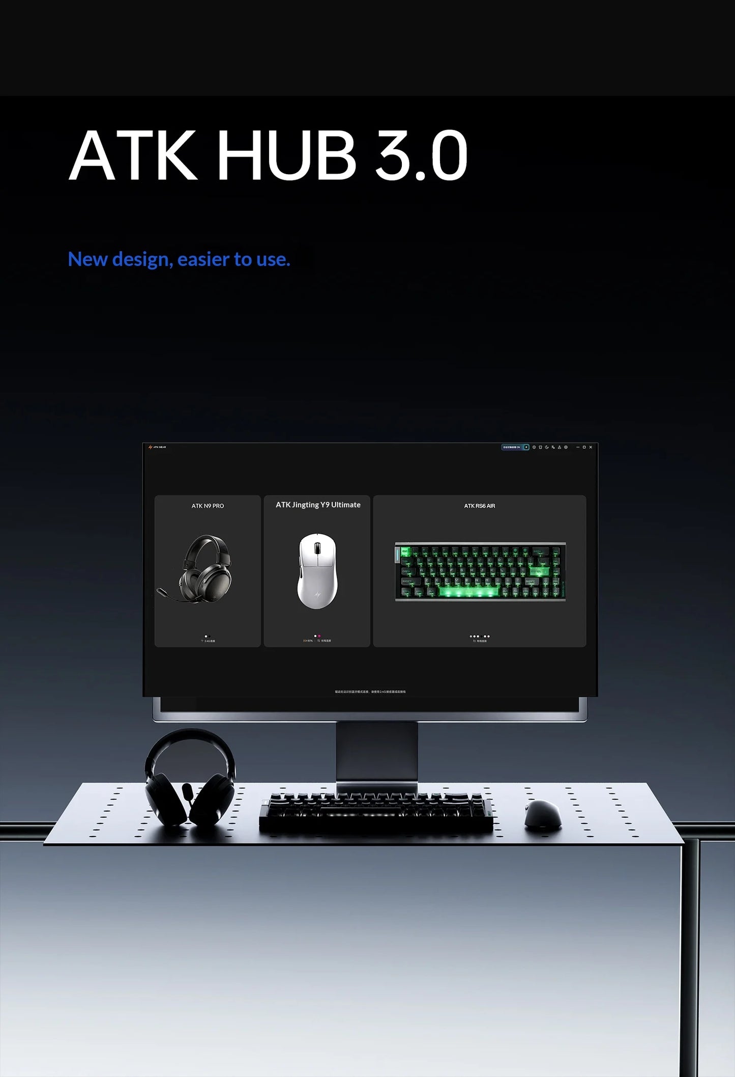 Rato Gaming Sem Fios ATK Dragonfly Y9 PAW3950 Ultra Nordic54L15 8Khz de Alto Desempenho para Computador, Escritório e Acessórios de Rato