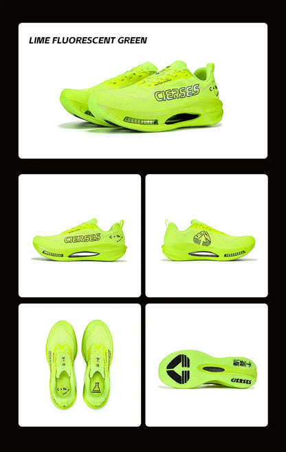CIERSES Men's Carbon Plate Running Shoes Nitrogen Air Cushion Shock Absorption Stable Training Sports Shoes