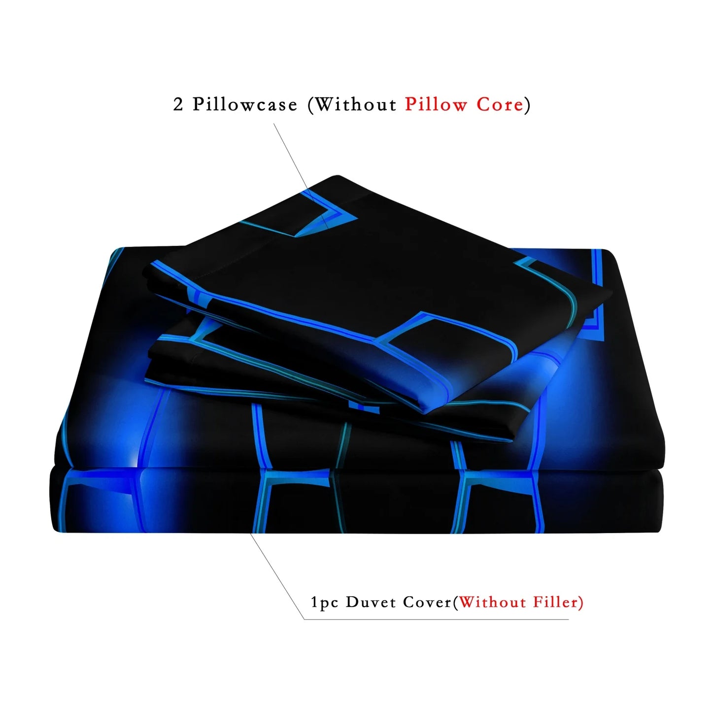 3pcs Geometric 3D Hexagonal Honeycomb Pattern Duvet Cover Set, Digital Print Colorful Polyester Bedding with Zipper Closure