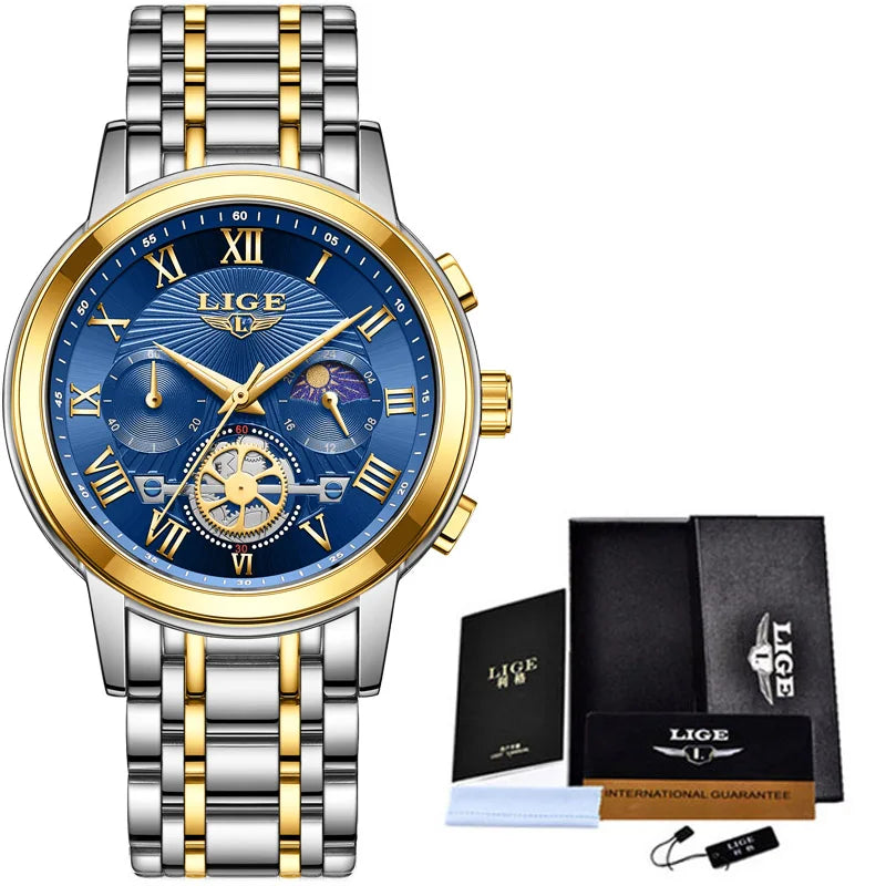 2024 LIGE Top Luxury Women Watch Creative Steel Women's Bracelet Wrist Watches Ladies Fashion Waterproof Female Relogio Feminino