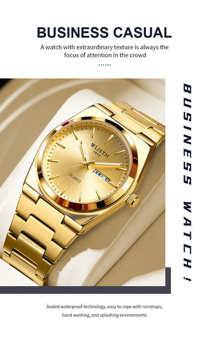 Man Watch Quartz Watch Luxury Waterproof Luminous Date Week Stainless Steel Men's Watch Male relógios masculino reloj hombre