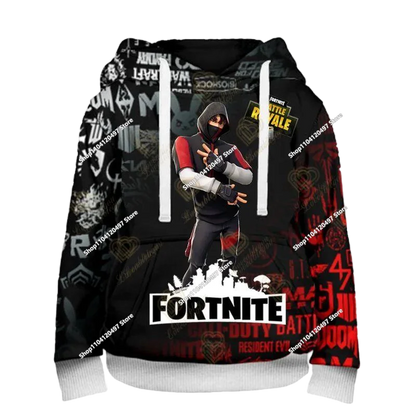 Fortnite Fighting Game 3D Print Hoodies Streetwear Children's Oversized Casual Sweatshirts Hoodie Man Coat Clothes