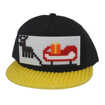 Crtani patchwork bejzbol kape, uradi-sam blokovi, snapback kape, hip hop kape za muškarce i žene, odvojivi pikseli, kape za tatu, dječje kape, kape za odrasle