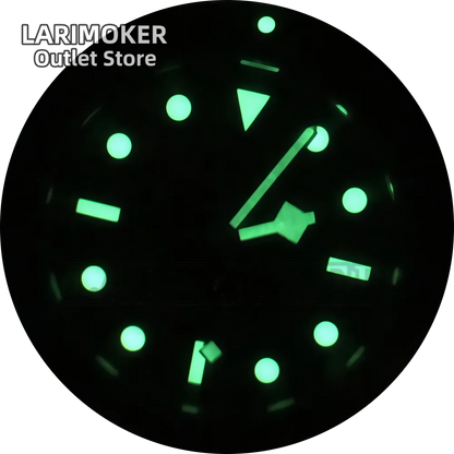 LARIMOKER NH35 39mm Automatic Men's Watch Domed Sapphire Glass 100m Diving Vintage Wine Red Insert Dial Super Luminous Watch