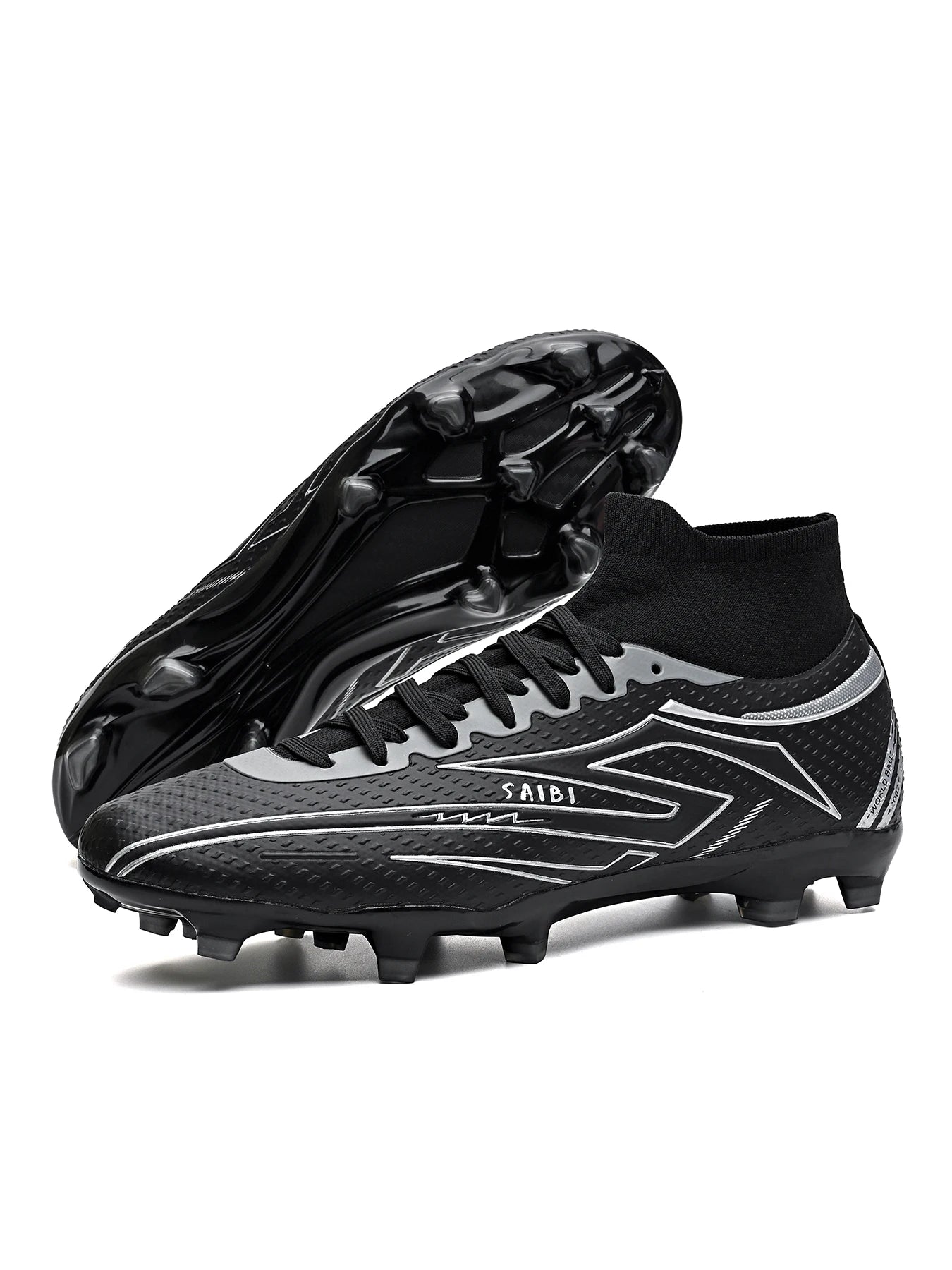 AG/FG Long Studs Soccer Shoes，PU Fabric Mixed Upper，TPU Sole Wear Resistant Anti Slip，Men Women Kids Youth Outdoor Sports
