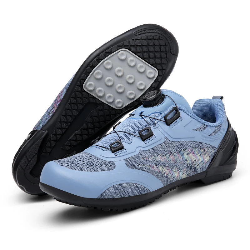 Scarpe da ciclismo MTB uomo donna T03 viola traspiranti, a sgancio rapido, per ciclismo su strada, sport outdoor, racing e allenamento