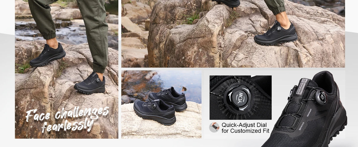 Baasploa Men Hiking Shoes Outdoor Climbing Mesh Breathable Travel Walking Shoes Male Non-Slip Wear Resistant Comfortable Sneaker
