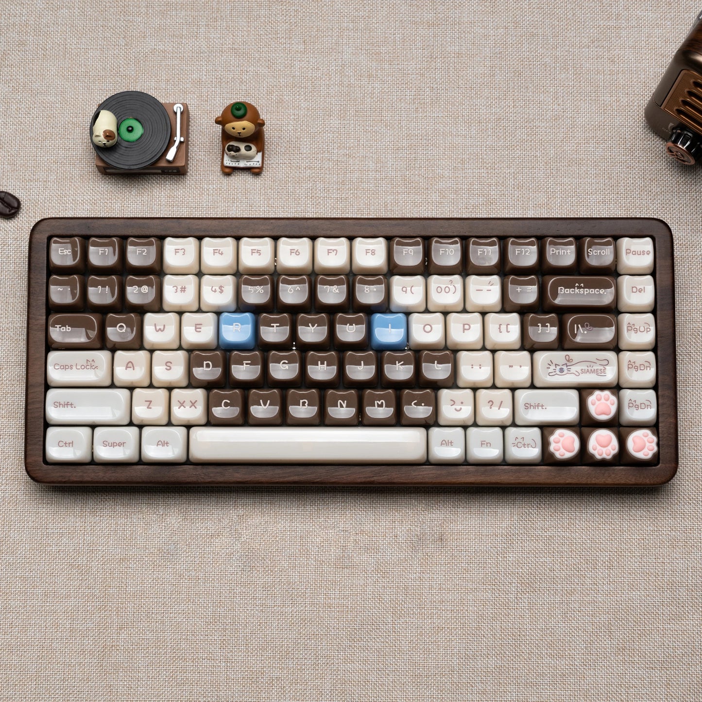 Teclado Gaming Mecânico em Madeira Womier WD75 QMK/VIA 8000mAh Tri-Mode Sem Fios, Personalizável, RGB e Hot Swappable