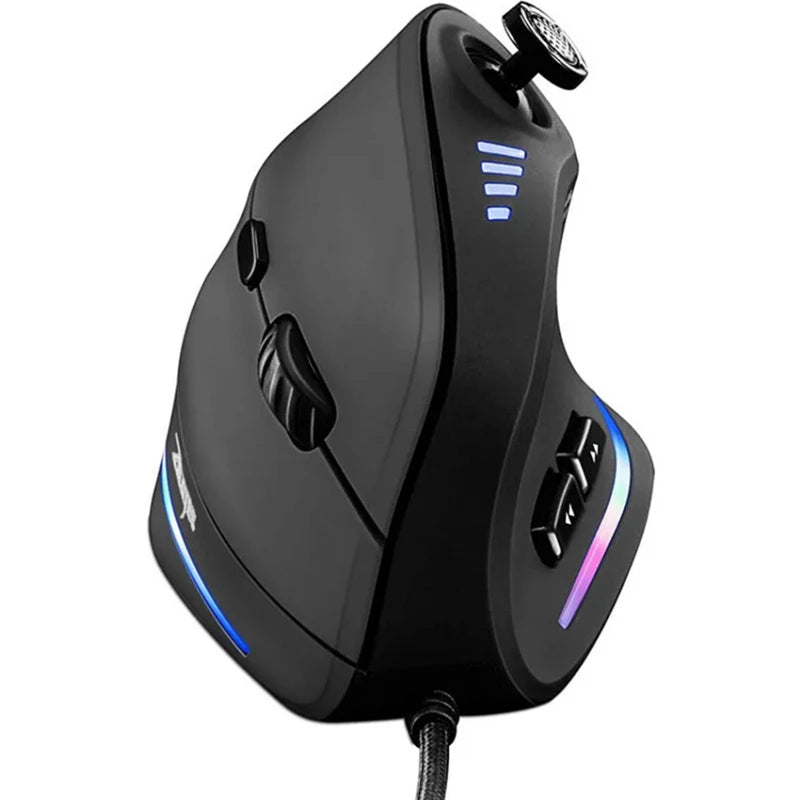 BOW Wired Gaming Mouse 12-Button Programmable RGB Gaming Mouse, 10000 DPI Ergonomic Vertical Gaming Mouse for PC & Laptop