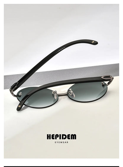 HEPIDEM Buffalo Horn Glasses Men Famous Brand Design Rimless Sunglasses Women Luxury Eyewear Horn-Rim Frameless Buffs Eyeglasses