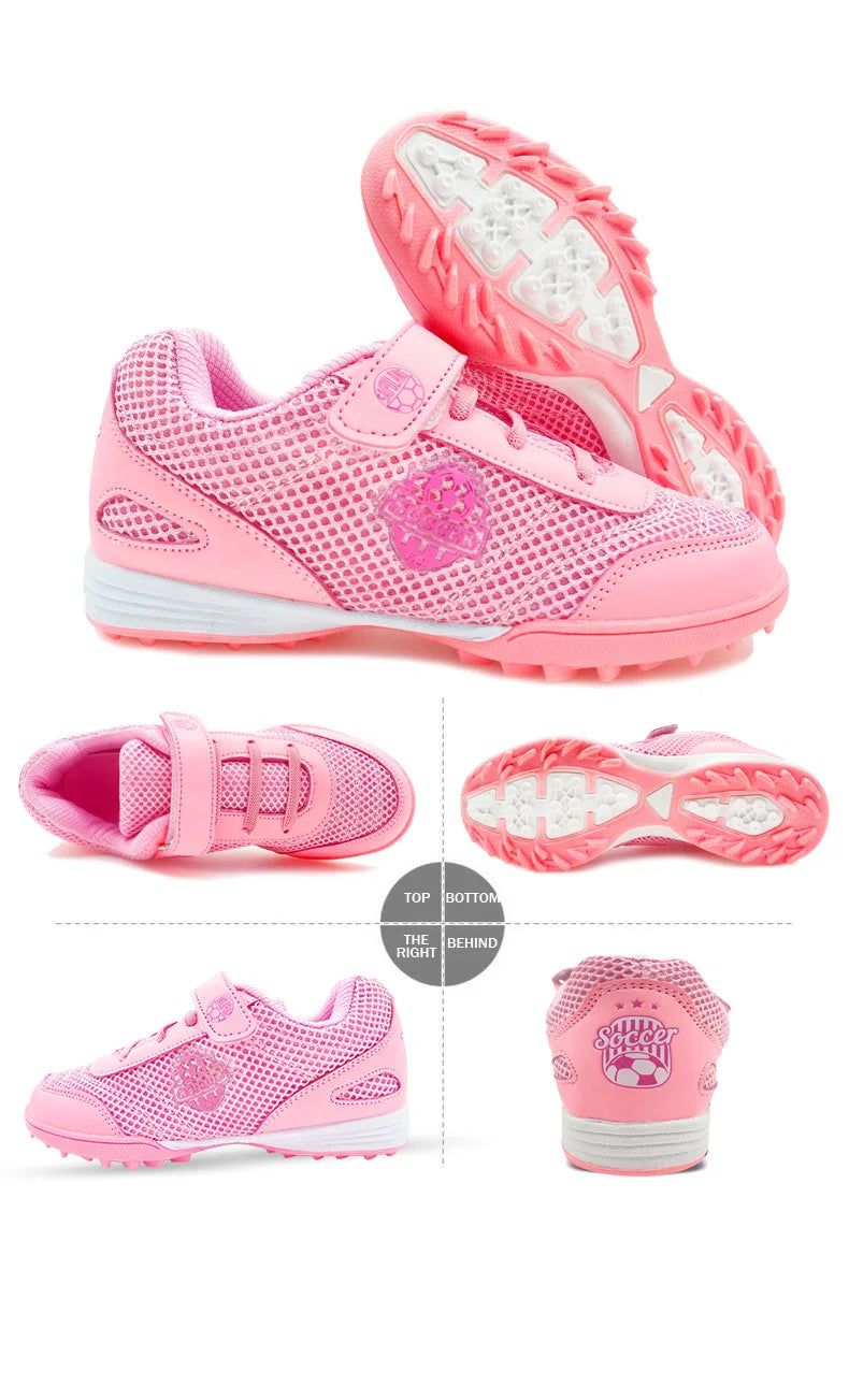 Boys' and Girls' TF Children's Football Shoes Hook and Loop Football Boots No Spikes Lacrosse Beginner Cricket Shoes Baseball Shoes