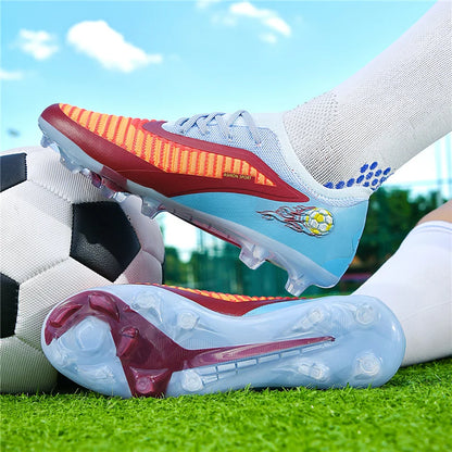New Men Soccer Shoes Outdoor Sport Boys Football Boots Breathable Match Comfortable Long Spikes Training Cleats Adult Non Slip