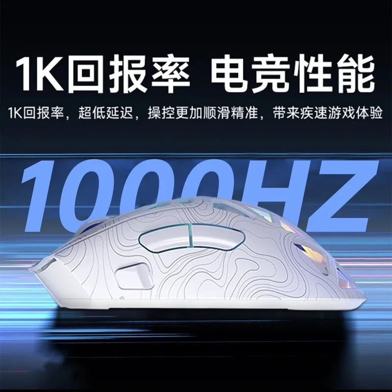 AULA SC620 Wireless 3-Mode Gaming Mouse, Bluetooth RGB Lightweight Mouse with 2.4GHz & USB-C, Ergonomic Hollow Gaming Mouse for PC, Laptop & Esports