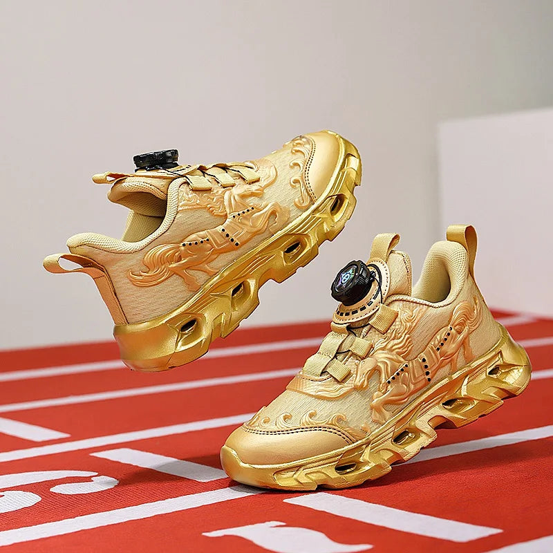 Dziecięce buty sportowe – modne, siateczkowe, studenckie, amortyzowane buty treningowe – nowe, oddychające, antypoślizgowe buty do codziennego biegania