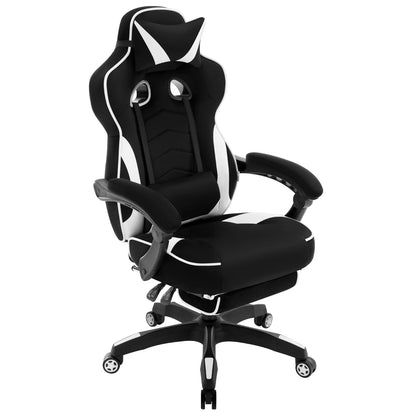 WOLTU Swivel Gaming Racing Chair Desk Office Computer Chair Sports Seat with Headrest Lumbar Cushion Footrest Gamer Chair