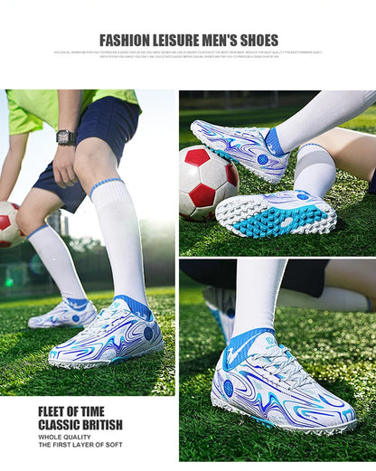 Kids Youth Soccer Cleats Football Shoes Men Non Slip Breathable Lightweight Training Sneakers Boys Children Football Match Boots