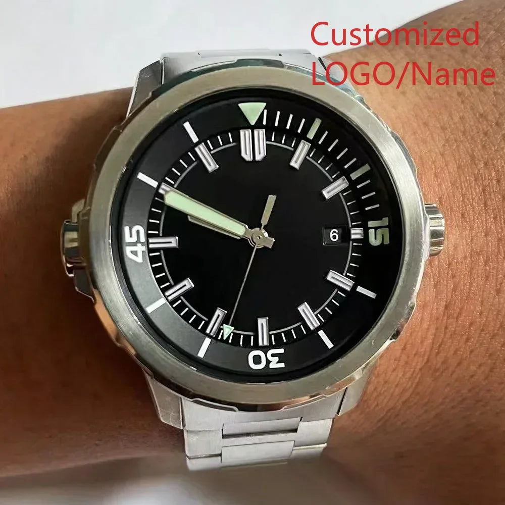 A11 Store Customized Watch  Men Chronograph Watch Aquatimer Watches Multifunctional Stainless Steel Black Blue Rubber