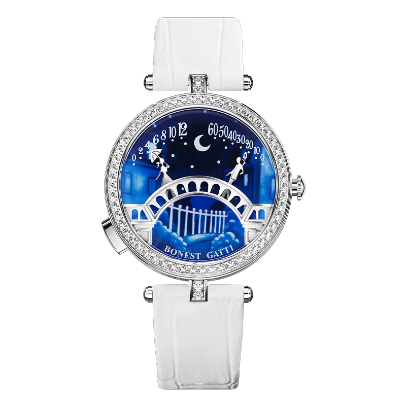 BONEST GATTI 3004 Women's Fashion Quartz Wristwatch Bridge Of Lovers Dial Stainless Steel Case Watches for Women