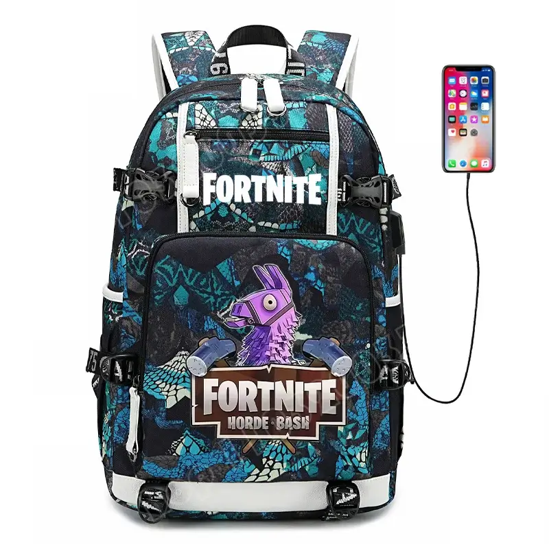 Fortnite-Print-Schülerrucksack für Jungen und Mädchen, Schulrucksack mit großem Fassungsvermögen, wasserdicht, leicht und strapazierfähig, Geburtstagsgeschenk