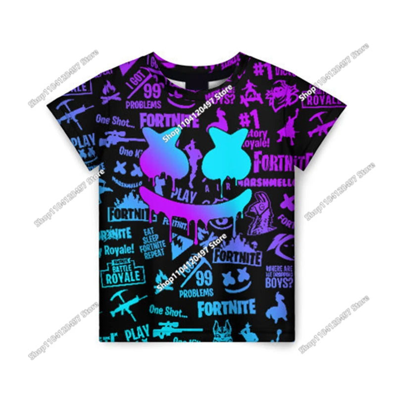 Fortnite T-Shirt Men Shoot Game Battle Hero T-shirt Victory Royale Clothing Young Children T-shirts for Boys Girls Ages 2-14
