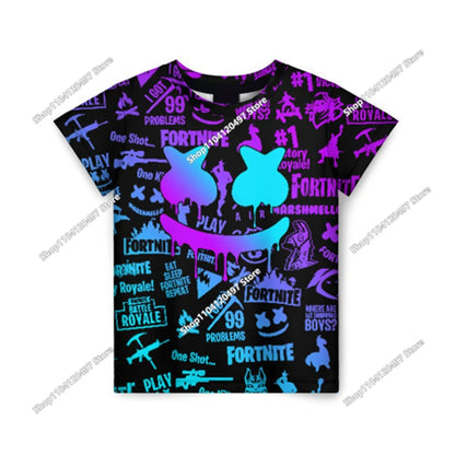 Fortnite T-Shirt Men Shoot Game Battle Hero T-shirt Victory Royale Clothing Young Children T-shirts for Boys Girls Ages 2-14