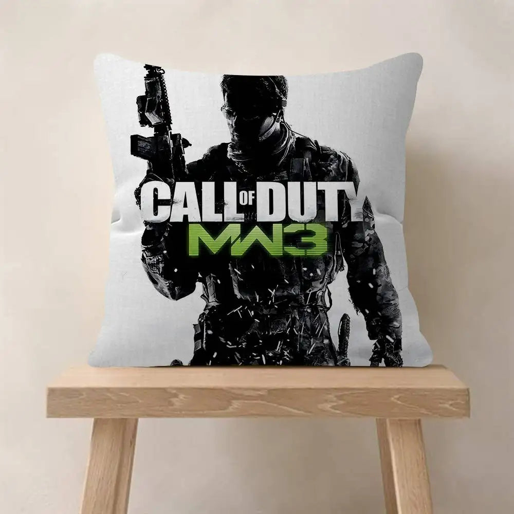 Klasická hra C-Call Of D-Duty personalizovaný polštář s obrázkem a textem, bytová dekorace, dárek do domácnosti, 45x45cm